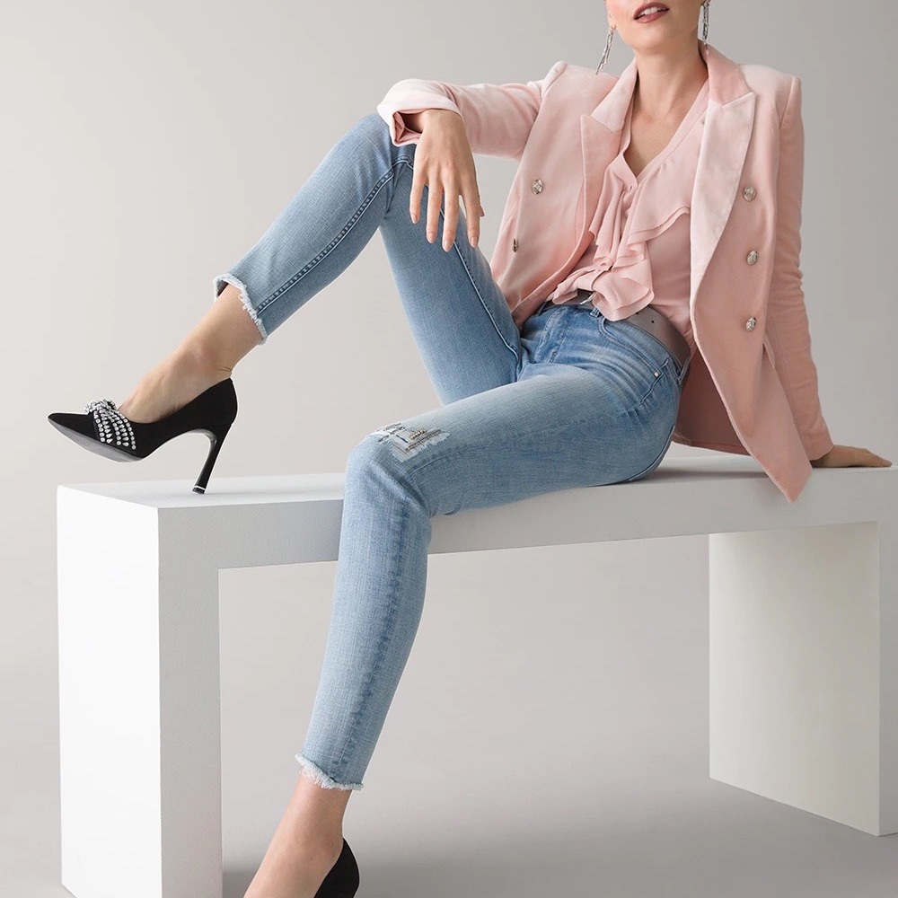 *sold out* High-Rise Everyday Soft Denim\U2122 Novelty Destructed Skinny Jeans